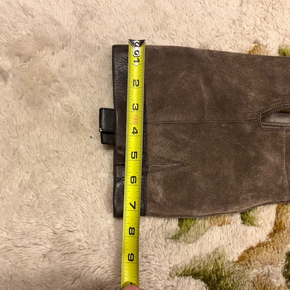 Suede & Leather tall boots (mocha colour) - Picture 2 of 7